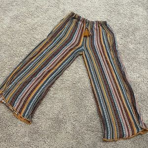 Brick Multi Color Crinkle Pants